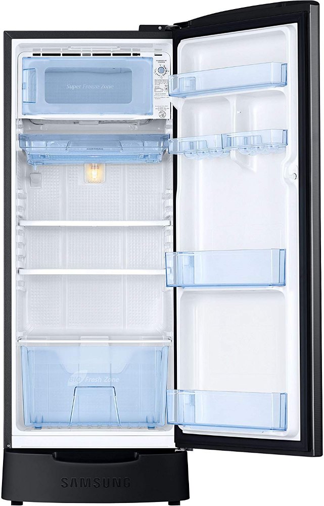 Samsung 192 L 4 Star Direct Cool Single Door Refrigerator (RR20N182YB8-HL, Blooming Saffron Black)
