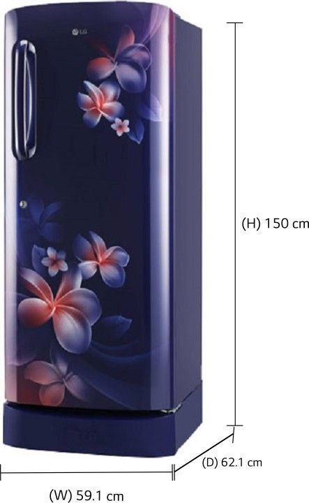 LG 235 L 5 Star Direct Cool Single Door Refrigerator (GL-D241ABPY, Blue Plumeria)