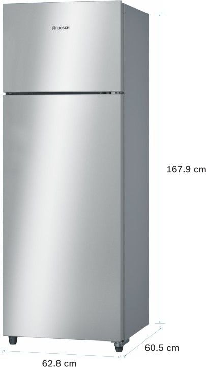 Bosch 288 L 3 Star Frost Free Double Door Refrigerator (KDN30VN30I, Silver)