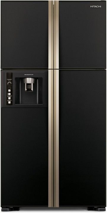 Hitachi 638 L Frost Free Side by Side Refrigerator (R-W720FPND1X, Glass Black)