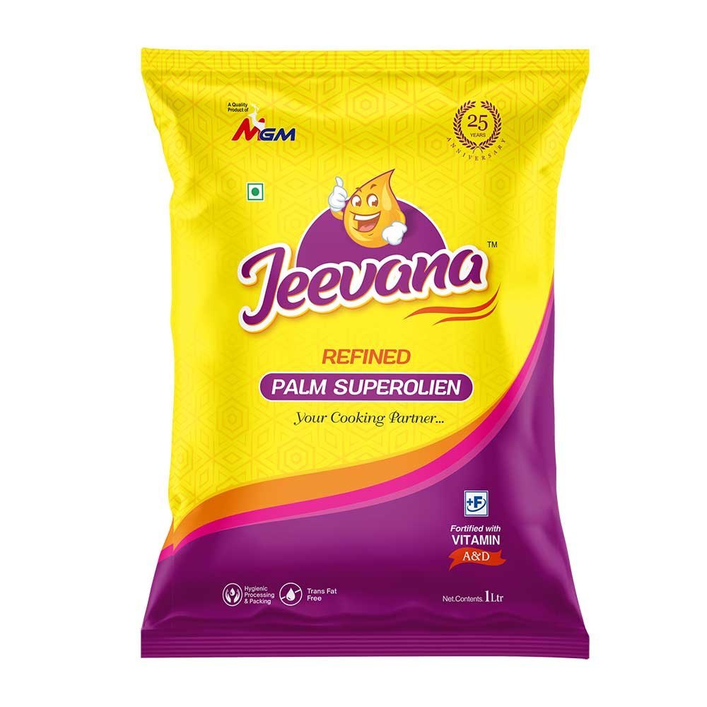 Poly Unsaturated 1Liter Jeevana Refined Superolien Palm Oil, Packaging Type: Packet, Packaging Size: 1 litre