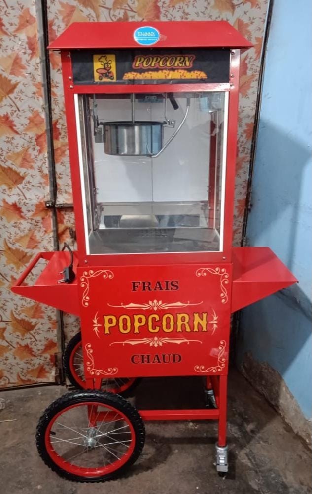 Pop Corn Machine With Cart, 1.5Kw, Capacity: 200Gm