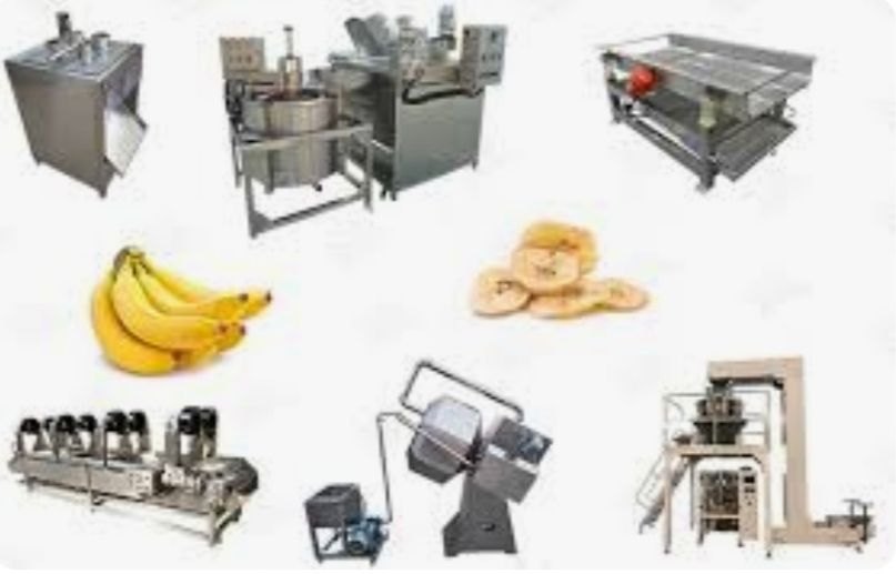 Semi-Automatic Plantain Banana Chips Production Line, For Commercial, 100 KG Per Hour