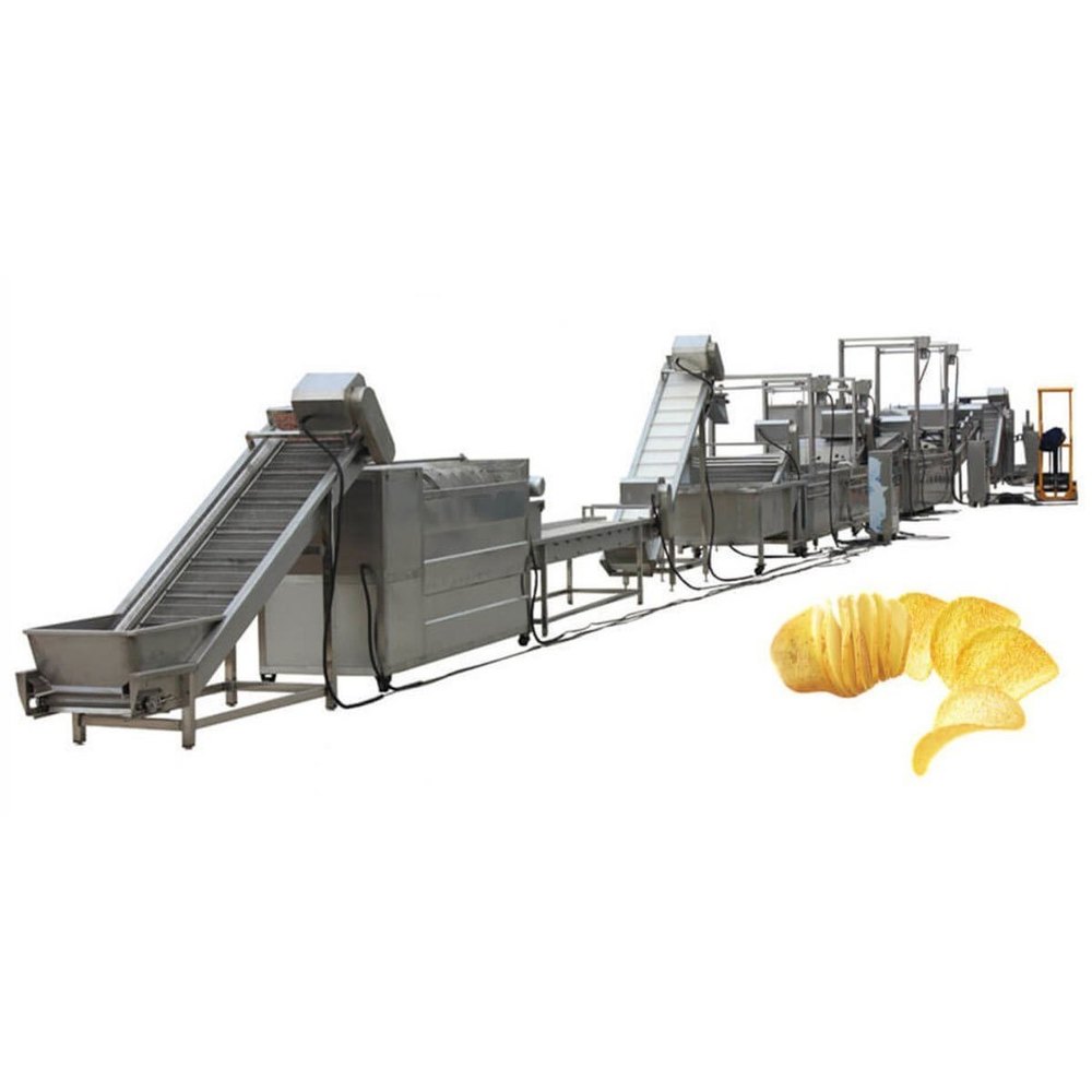 Stainless Steel Fully Automatic Potato Chip Line, For Industrial, 15 Kw