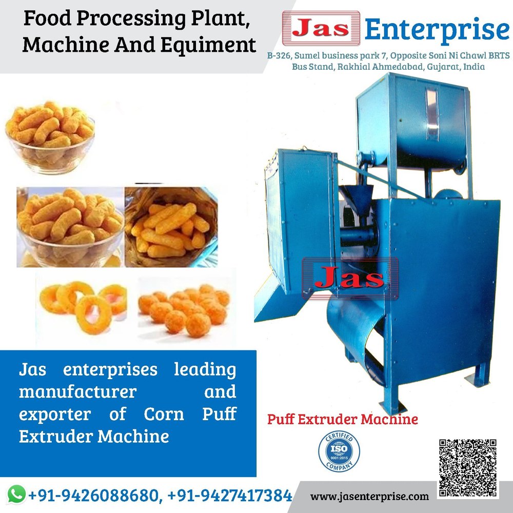 50 Hz Corn Puff Making Machine, For Food Industry, Capacity: 30 kg/Hr