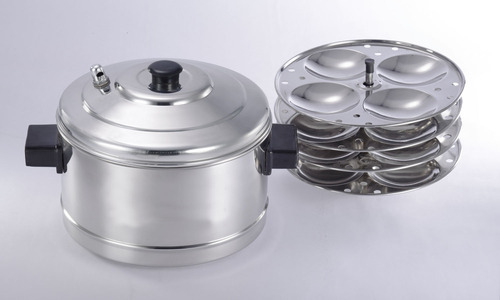 kunal White Idly Cooker Induction, For Home, 4 Plate
