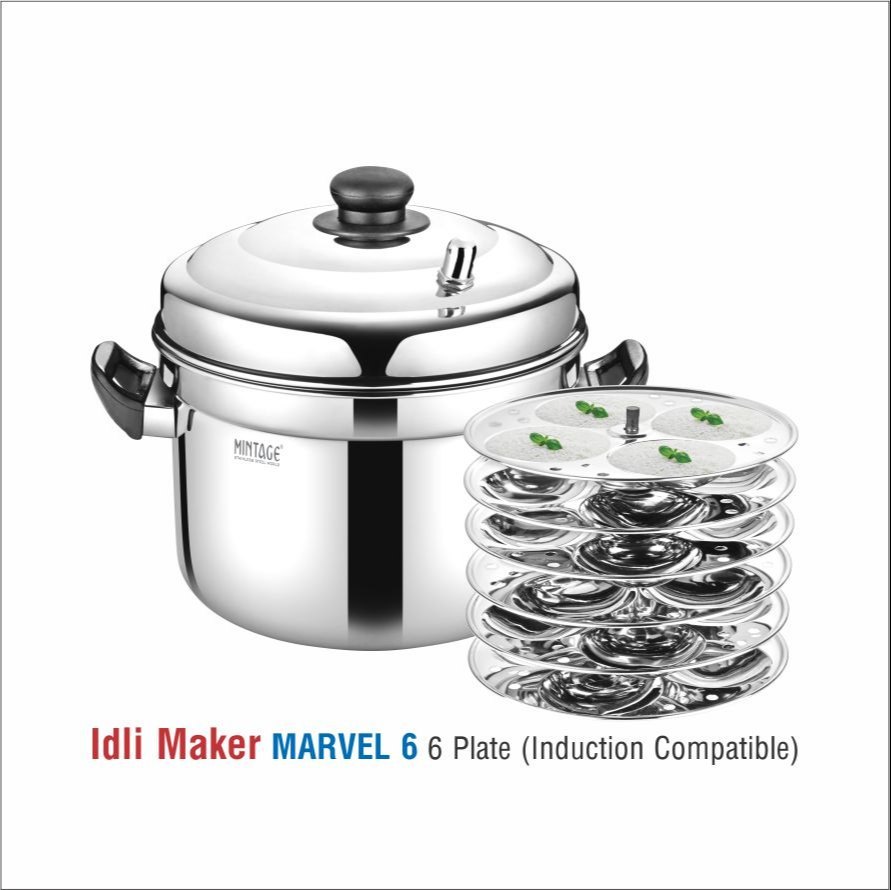 Manual Stainless Steel Idli Maker, 6, Size: Standard