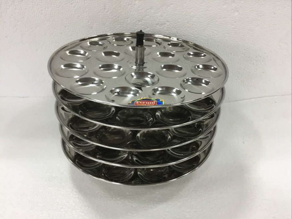 Manual Stainless Steel Mini Idli Stand 5 Plate, For Home, Size: 10 X 10 X 11 Inches