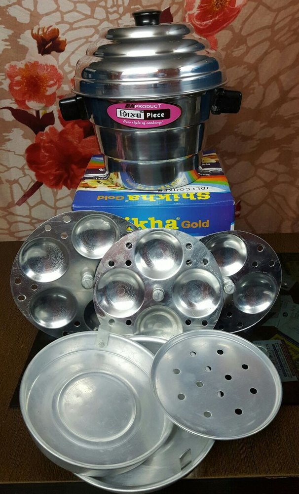 Shikha Aluminium Idli Cooker With Plate, For Home, Size: 310x305x320mm