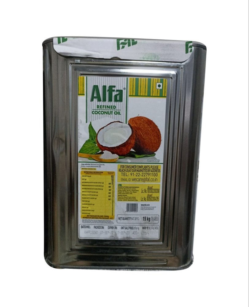 Mono Saturated 15 kg Alfa Refined Coconut Oil, For Home