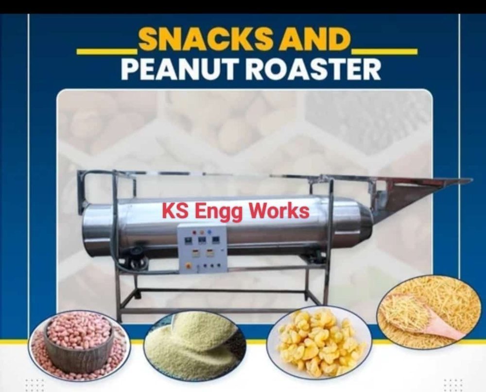 electric Multi Purpose Grain Roasting Machine, For Industrial, Capacity: 100kg Per Hour