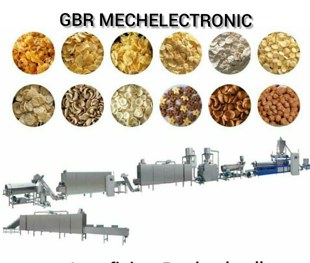 Corn Flakes Production line, Capacity: 100 Kg To 2000 Kg Per Hour