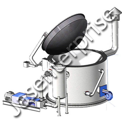 Circular Fryer With Tilting Systems, 2 HP, Capacity: 500 kg Per Batch