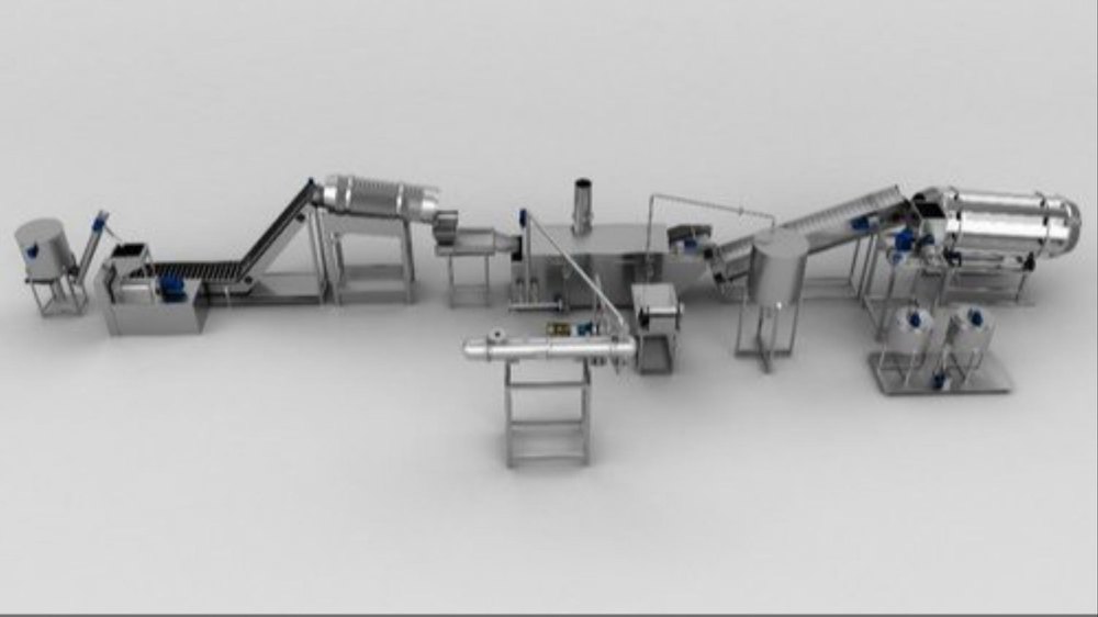 Fully Automatic Pellet Frying Line, For Food Industry, Capacity: 300 Kg/Hr