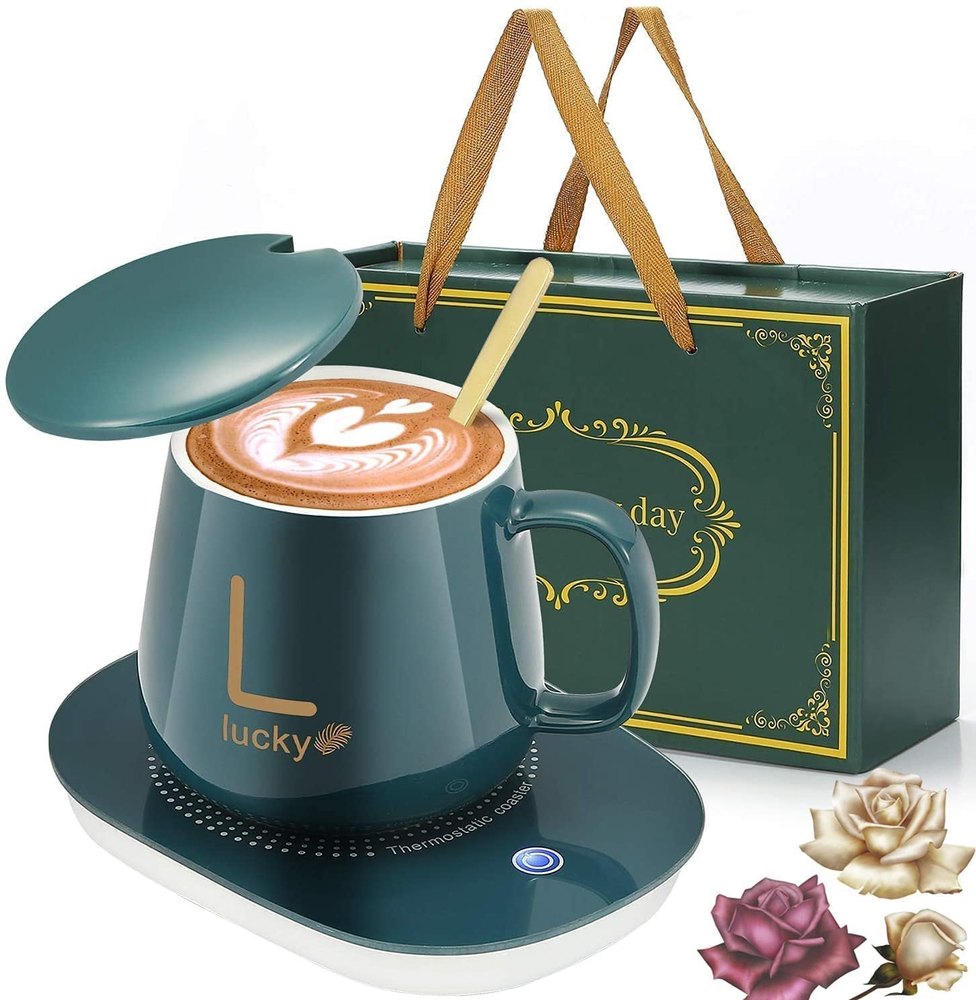 Ceramic Smart Coffee Mug Warmer with Automatic Shut Off for Home and Office, Capacity: 420 ml