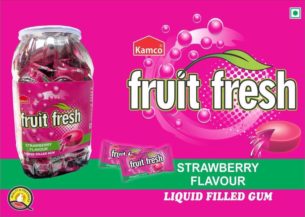 Arihant Traders Gummy Candy Fruit fresh Strawberry Flavour Chewing Gum, Packaging Type: Packet, Packaging Size: Box