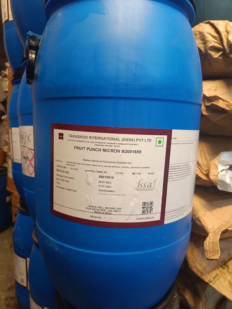 Takasago Fruit Punch Flavour Powder, Packaging Type: Drum, Packaging Size: 16 Kg