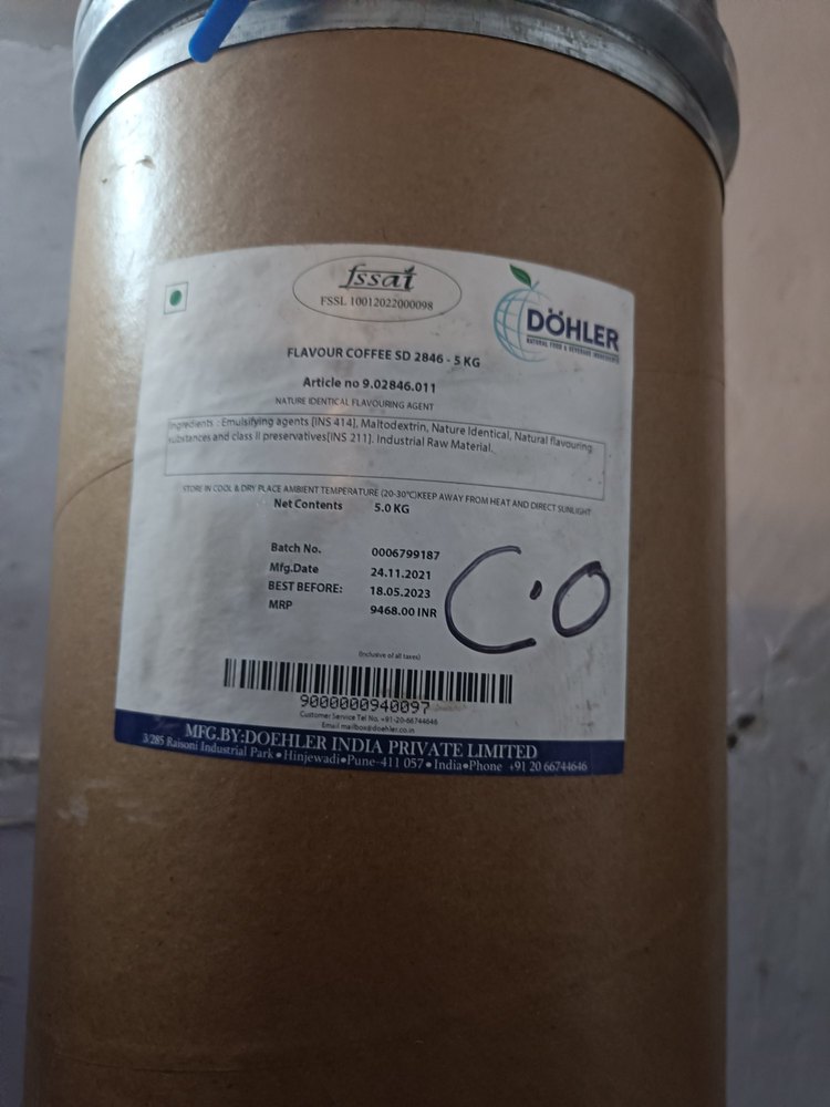 Dohler Coffee Flavour Powder, Packaging Type: Drum, Packaging Size: 5 Kg