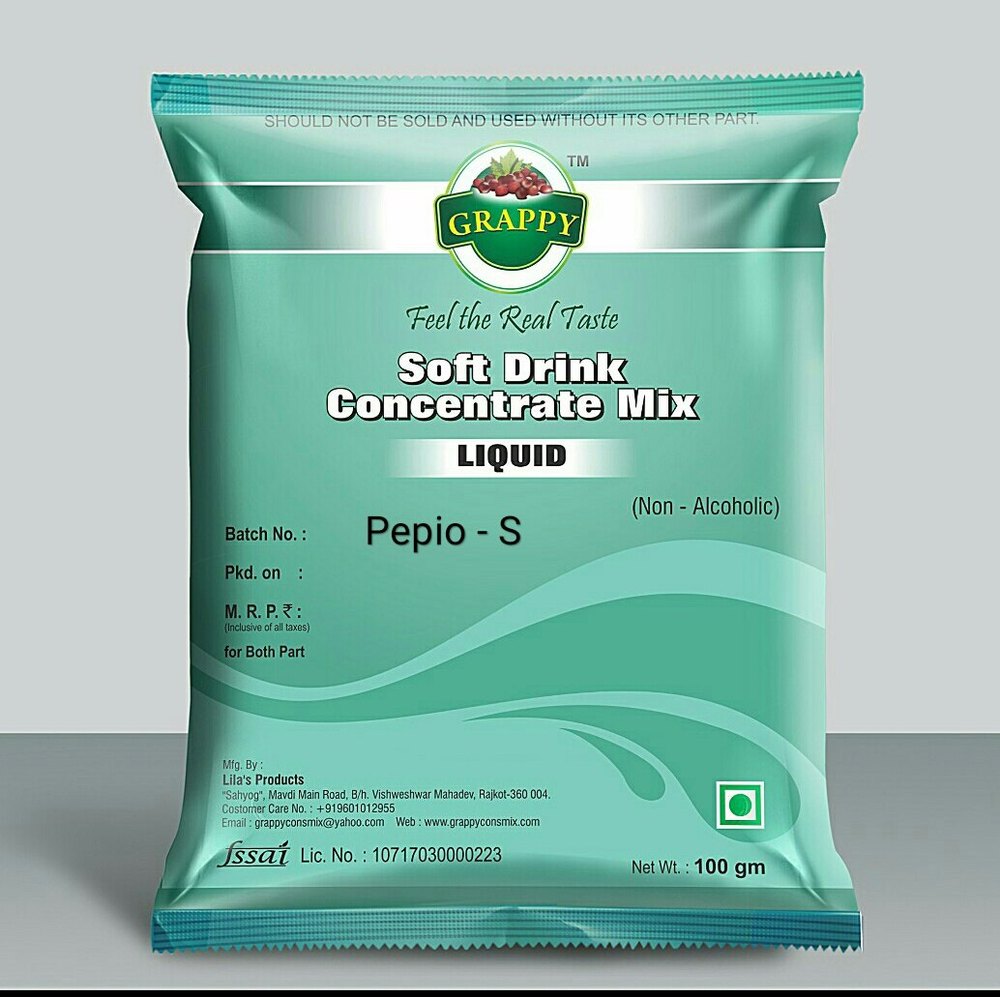 Grappy Pepio-S Soft Drink Concentrate Mix, Packaging Size: 100 g, Packaging Type: Pouches