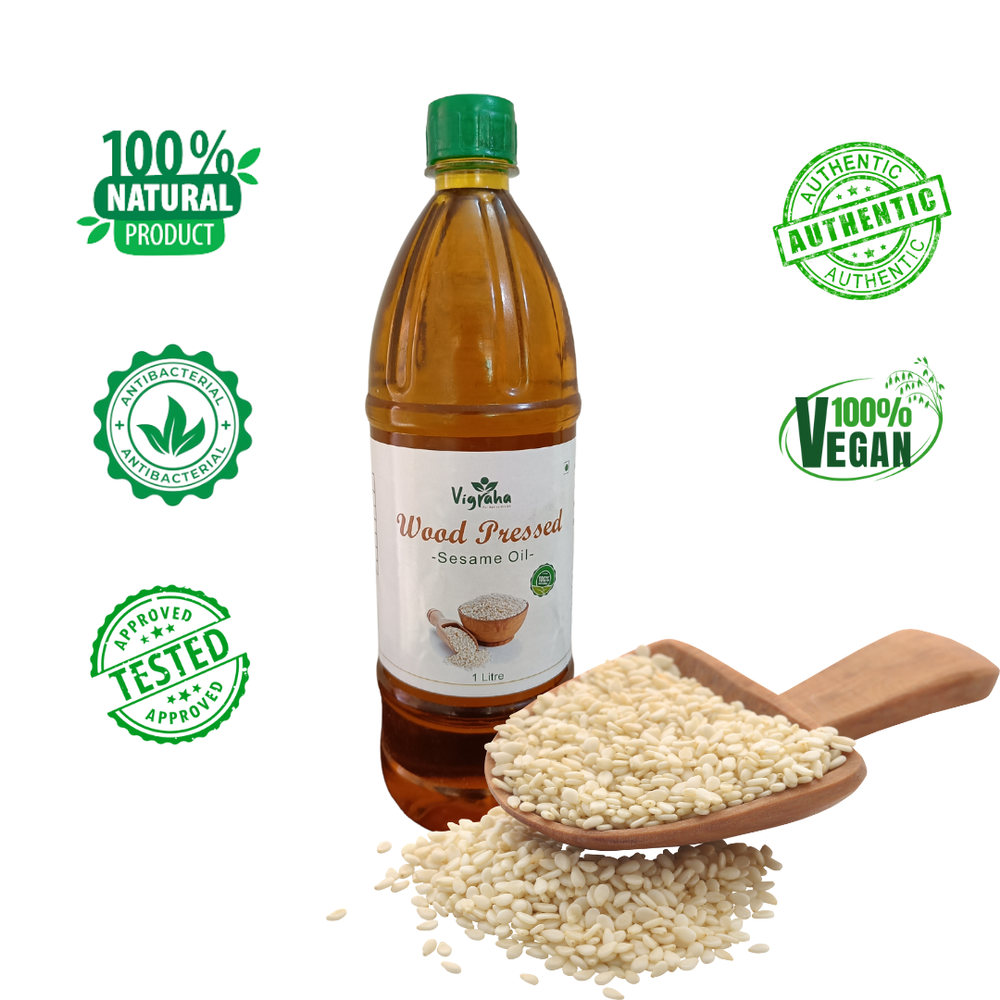 Lowers Cholesterol Wooden Cold Pressed Sesame Oil