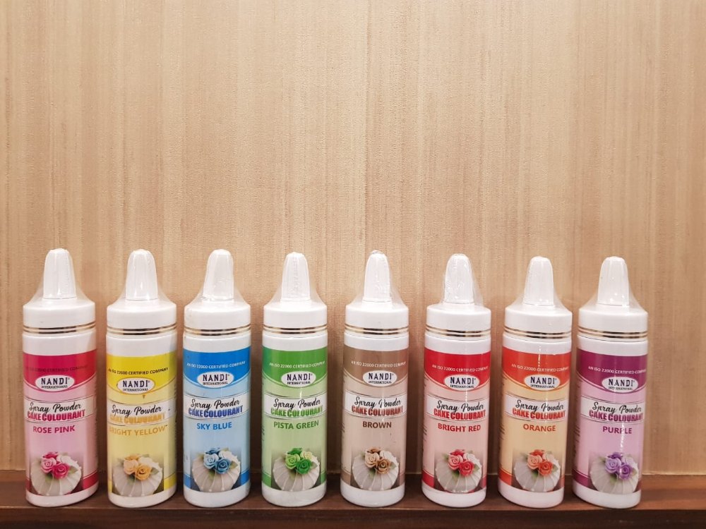 Multicolor Spray Powder Cake Colourant, Packaging Type: Bottle And Pouch