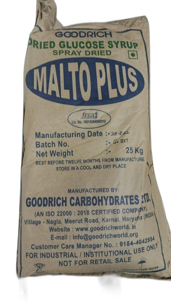 Malto Plus Dried Glucose Syrup, For Confectionery, Packaging Type: Bag