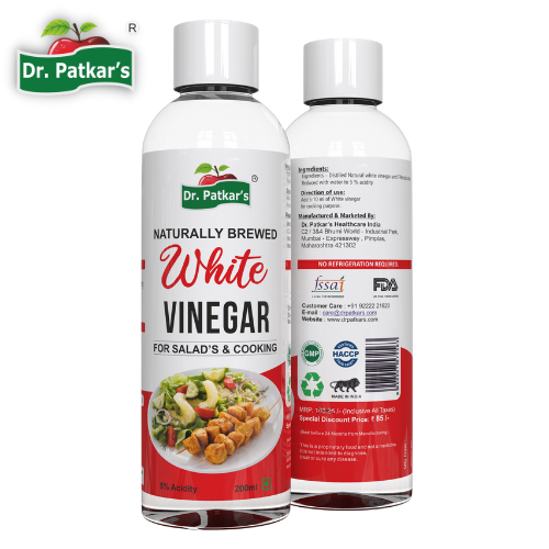 Transparent White Vinegar Natural (Dr.Patkar\'s) 200 ML, For Cooking