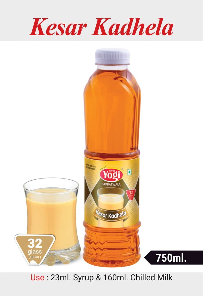 Yogi Kesar Kadhela Sarbat Syrup, Packaging Size: 750ml, Packaging Type: Bottle
