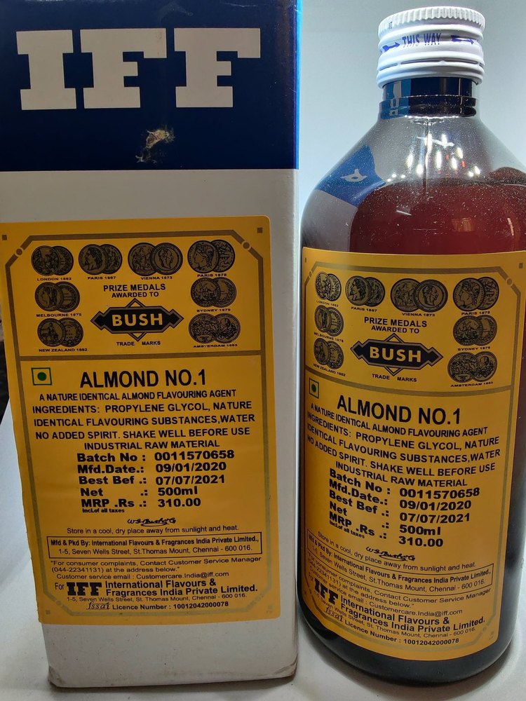 Liquid IFF Almond No.1 Flavour Essence, Packaging Type: Bottle, Packaging Size: 500 ml