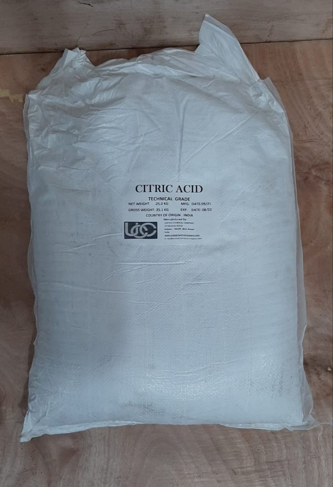 Industrial Type Citric Acid (technical Grade), Crystal, 25 KG