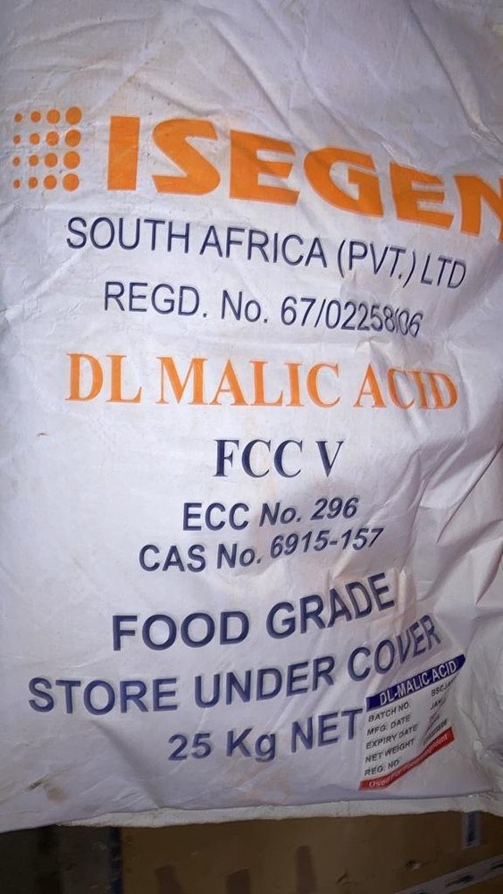 DL Malic Acid, For Beverages Industries, Packaging Type: Bag