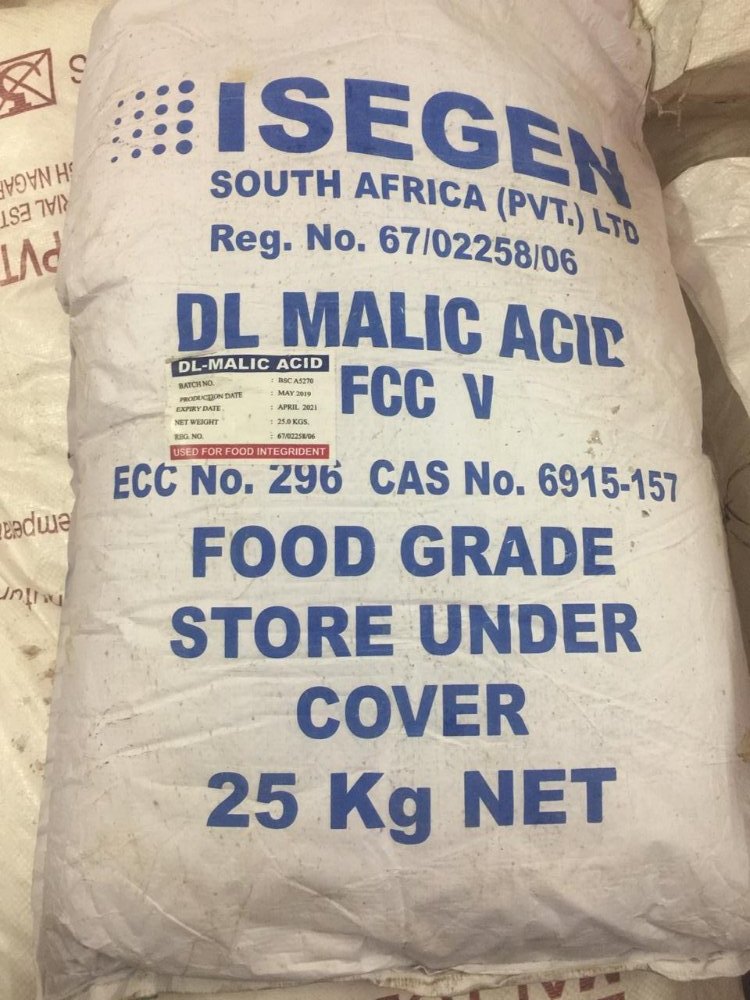 Malic Acid Powder, Packaging Size: 25 Kg, Packaging Type: Bag