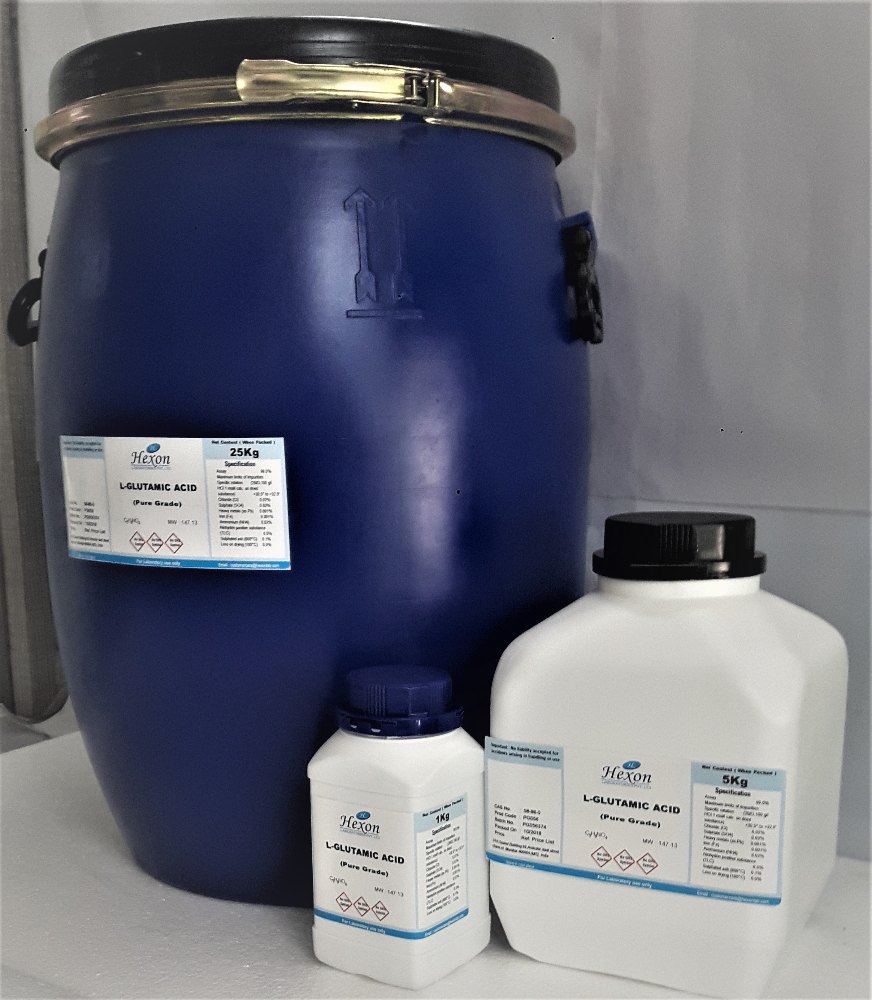 L- Glutamic Acid, CAS Number: 56-86-0, Packaging Size: 5 /25 img