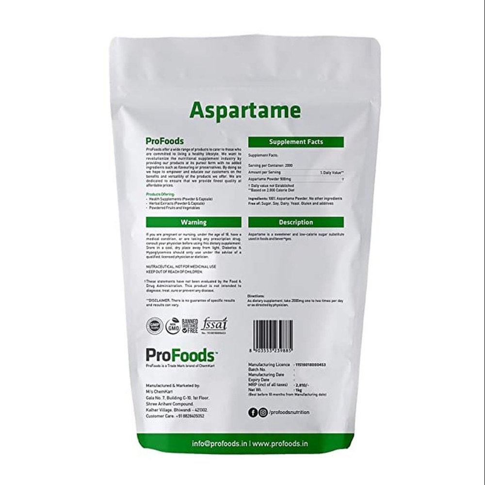 Aspartame Sweetener, Powder, Packaging Type: Packet