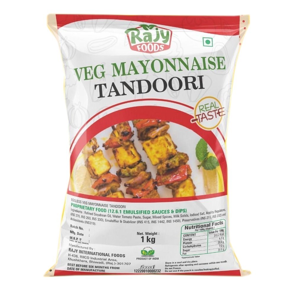 White Rajy Food Mayonnaise Tandoori, For Flavoring, Packaging Type: Packet