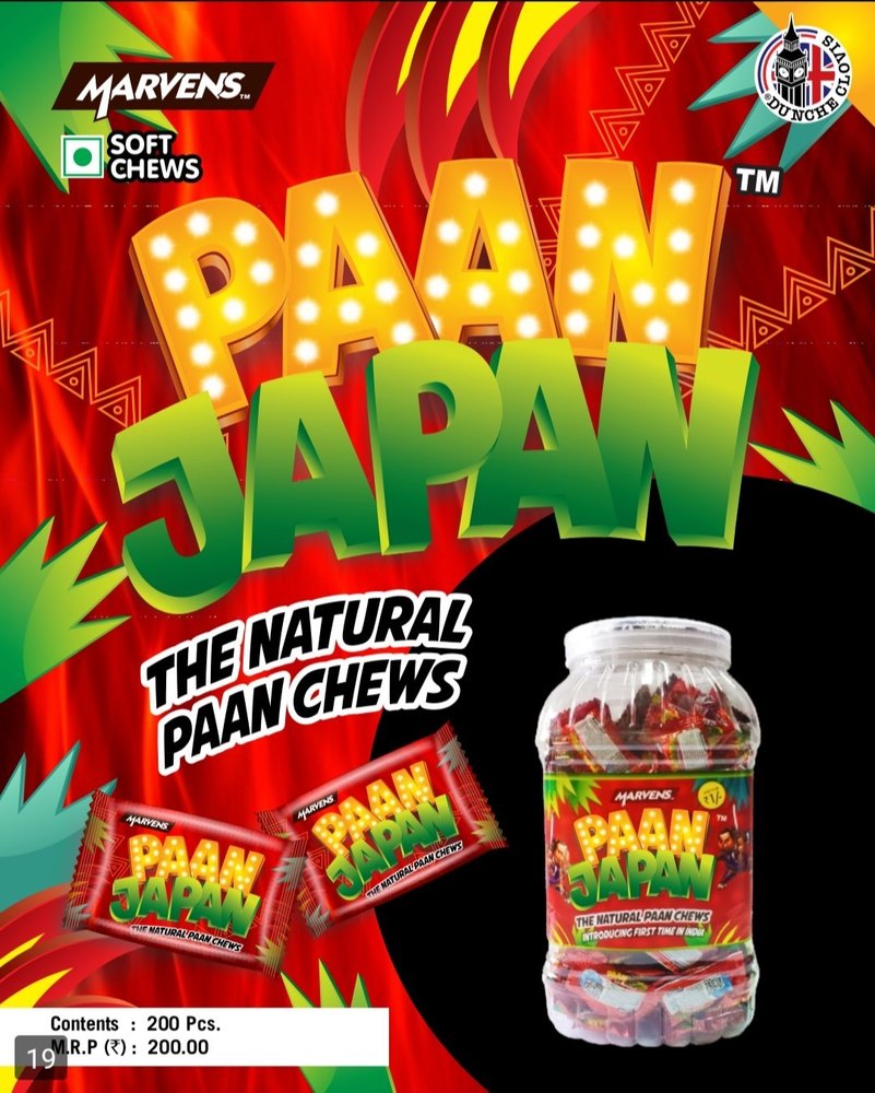 Red/Green Paan Japan 1/-, Soft Chew, Packaging Size: 200pc X 15jar