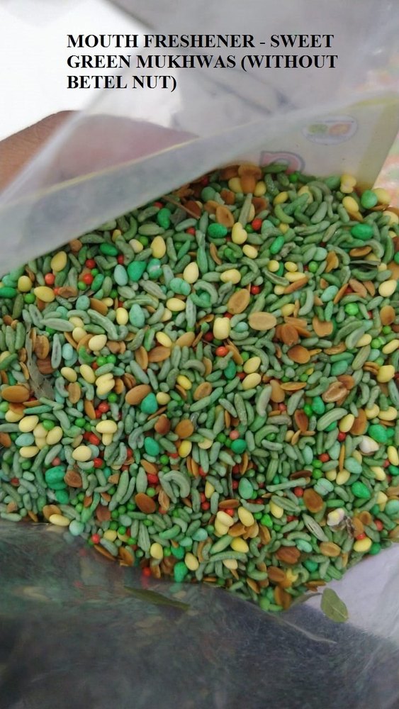 Mouth Freshener Sweet Green Mukhwas, Packaging Size: 200 Gm Pouch / 165 Gm Can