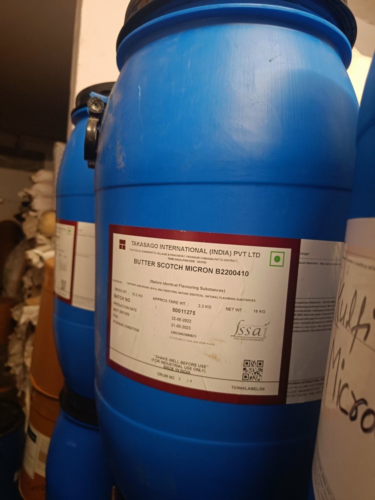 Takasago Butter Scotch Flavour Powder, Packaging Type: Drum, Packaging Size: 16 Kg