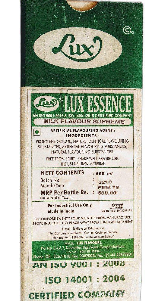 Milk Flavour - Lux, Pack Type: 20x500ml In 1 Carton Box