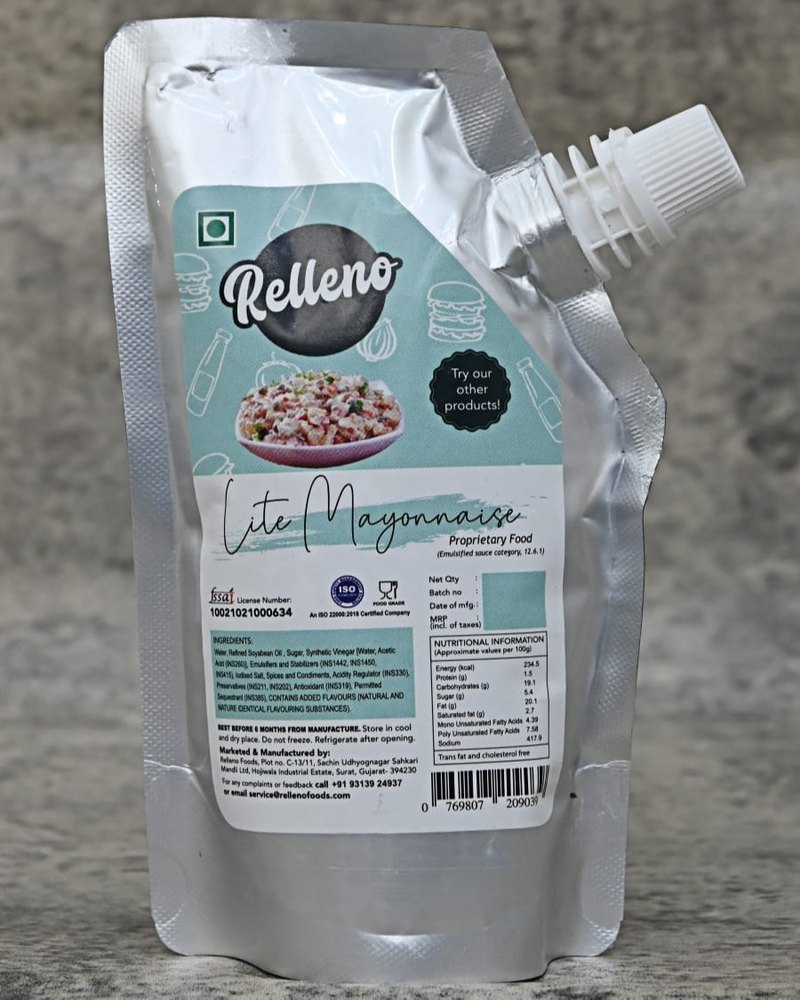 Relleno Eggless Lite Mayonnaise, Weight: 200 Gms, Packaging Type: Pouch