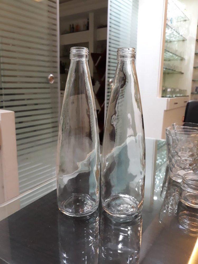 Narrow Neck Screw Clear & Frosted 500ml Rose Water Glass Bottle, For Personal
