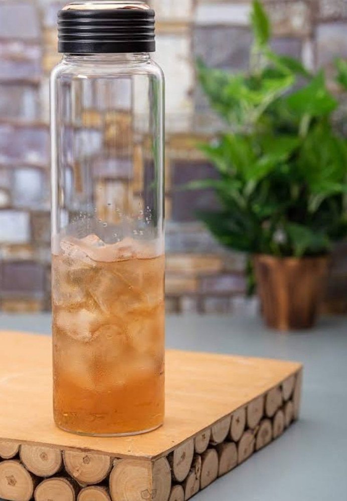 Borosilicate Glass Water Bottle, Capacity: 1000 ml, Size: 1 Ltr