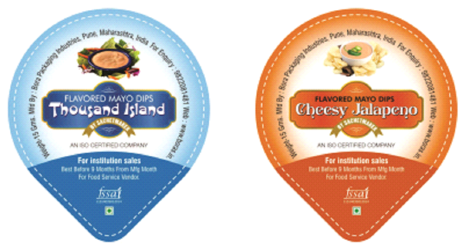 PVC Mayo Dip Thousand Island & Mayo Dip Cheese Jalapeno, Thickness: 2mm, Packaging Size: 100 gm