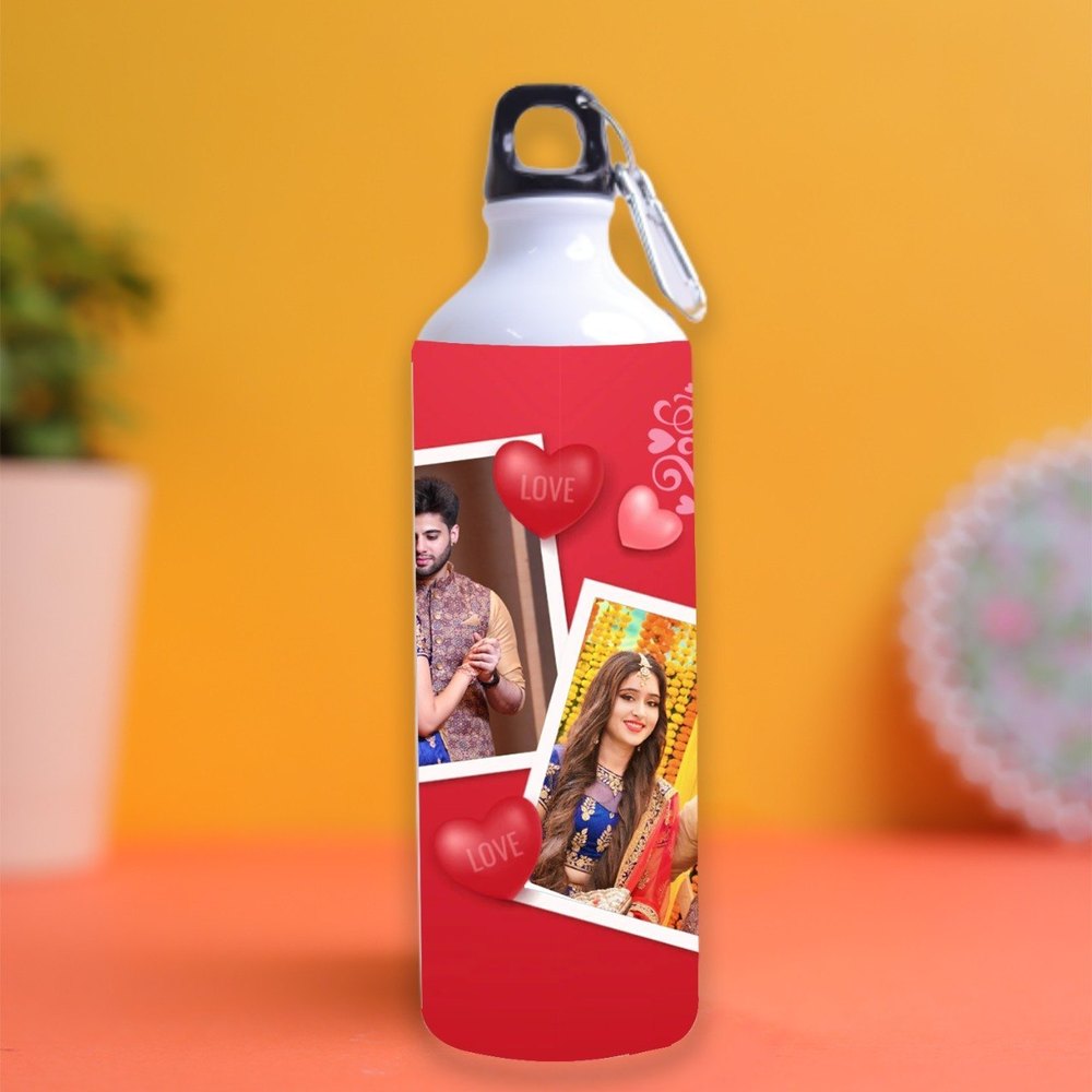 Metal Red Personalized Sipper Water Bottle, 500 mL