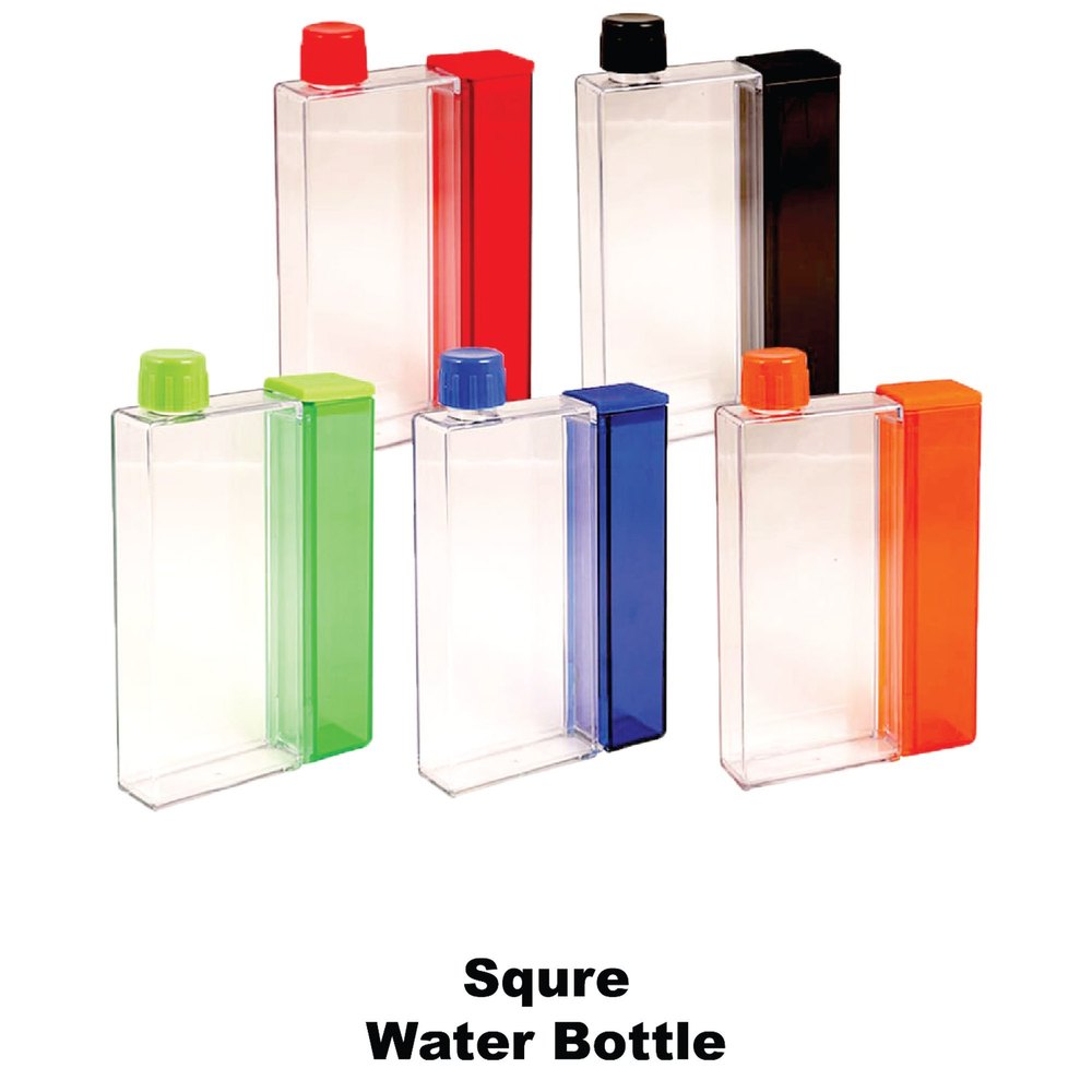 Screw Cap Square Plastic Water Bottle, Capacity: 500 ml