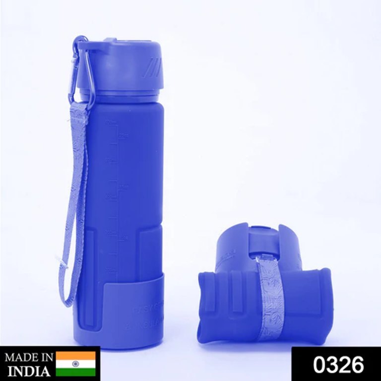 D0326 Silicone Collapsible/Foldable Water Bottle