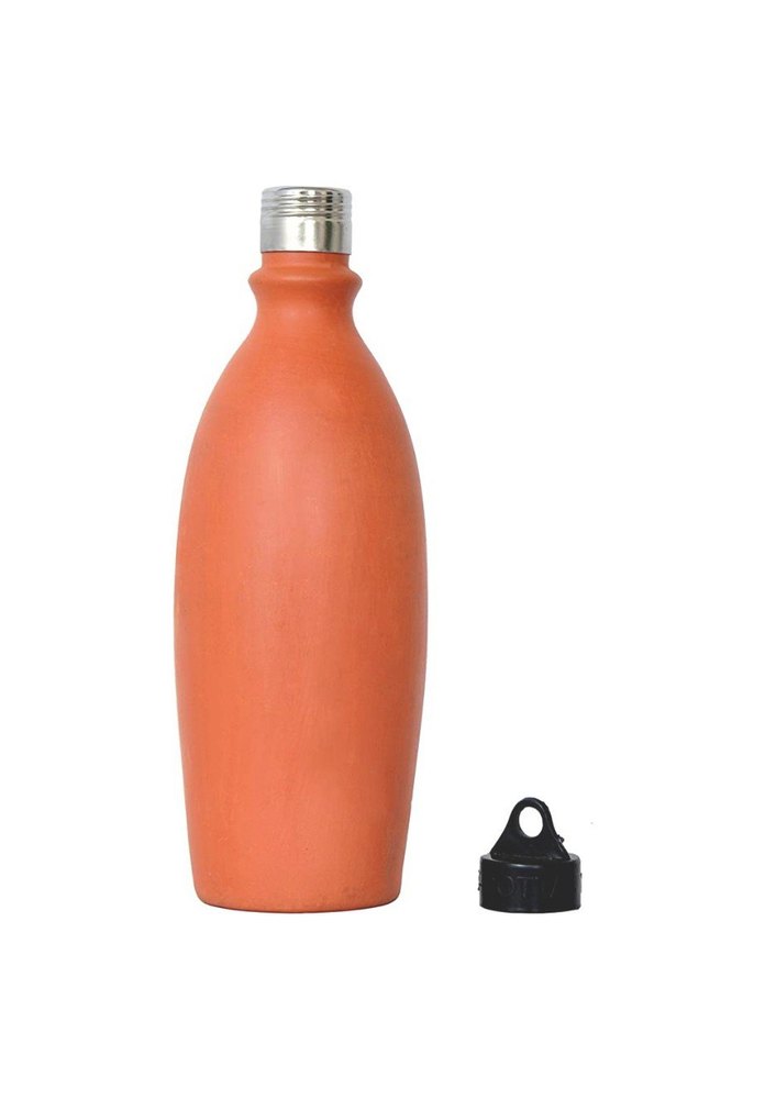 Brown Clay Water Bottle, Capacity: 900 ml