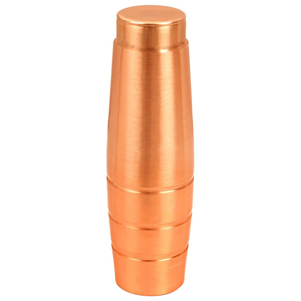 KUVI Copper Brass Plain Water Bottle, Round Flip
