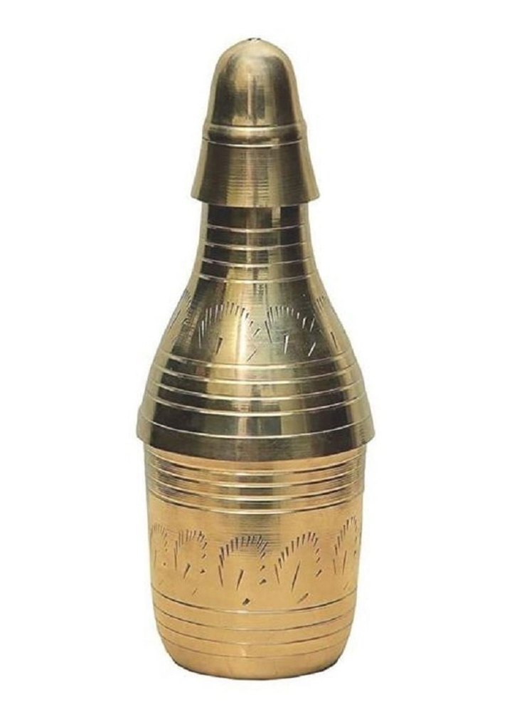 Devardhi Etching Brass Mukhwas Bottle, Screw Cap