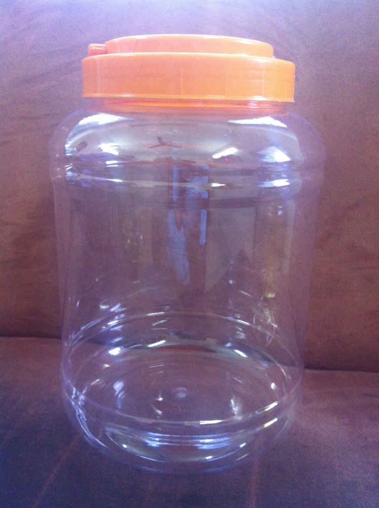 Transparent Round Plastic Jar, Capacity: 5 Litre